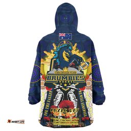 brumbies rugby custom snug hoodie remembrance canberra act brumbies with indigenous patterns and poppy flowers oodie blanket
