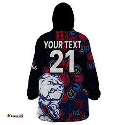 custom personalised afl western bulldogs dogs 1877 aboriginal wearable blanket hoodie