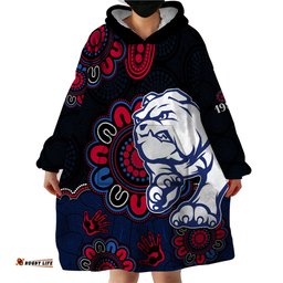 custom personalised afl western bulldogs dogs 1877 aboriginal wearable blanket hoodie
