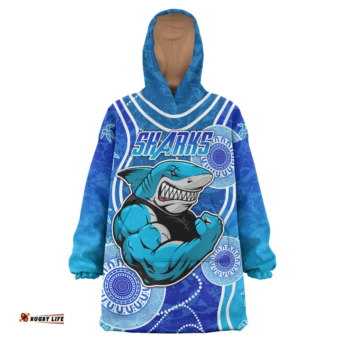 sharks rugby snug hoodie custom indigenous super sharks oodie blanket