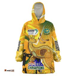 australia national rugby sevens team snug hoodie custom autralia 7s team with aboriginal player and number oodie blanket