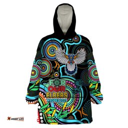 custom magpies football aboriginal art wearable blanket hoodie naidoc indigenous tribal
