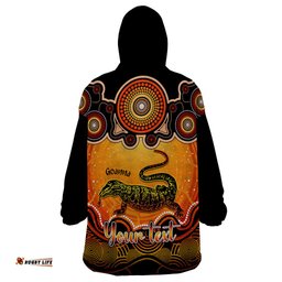 personalised australia capricorn goanna zodiac wearable blanket hoodie auz astrology aboriginal red