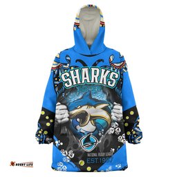 sharks rugby snug hoodie custom personalised sharkies forever with aboriginal culture league rugby team oodie blanket
