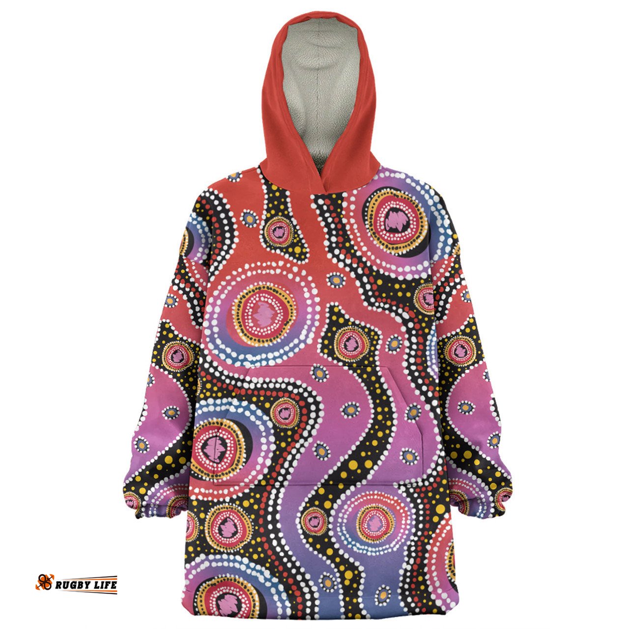 Australia Aboriginal Snug Hoodie - Aboriginal Background Featuring Dot Design Snug Hoodie