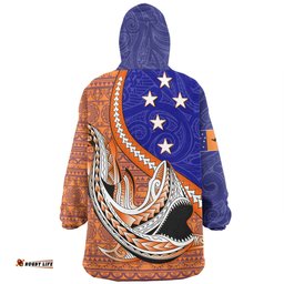 Australia South Sea Islanders Snug Hoodie - New Ireland Flag With Polynesian Shark Pattern Snug Hoodie