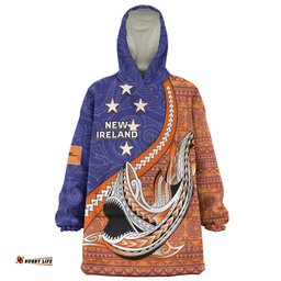 Australia South Sea Islanders Snug Hoodie - New Ireland Flag With Polynesian Shark Pattern Snug Hoodie
