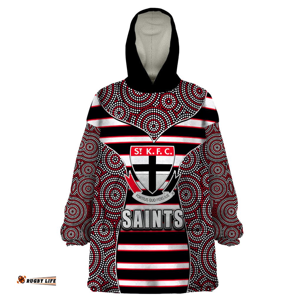 afl saints wearable blanket hoodie mix dot aboriginal