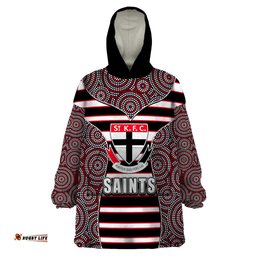 afl saints wearable blanket hoodie mix dot aboriginal