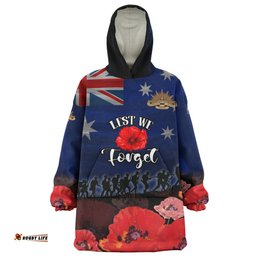 Australia Snug Hoodie - Anzac Day Soldier With Poppies Flowers