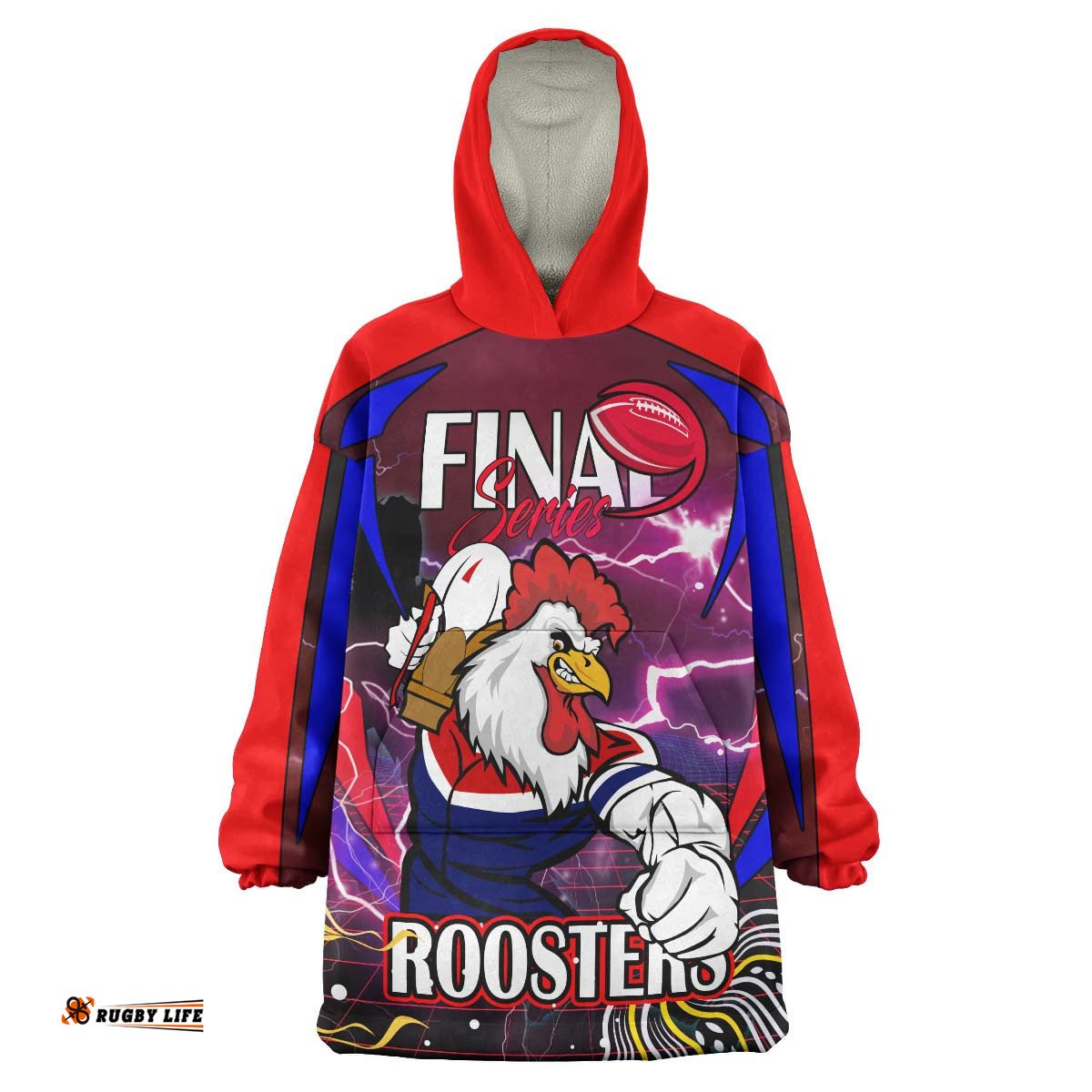 roosters rugby snug hoodie custom final series champions roosters rugby league player and number oodie blanket