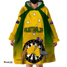 custom australia darts wearable blanket hoodie national color basic
