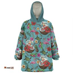 Australia Christmas Surfing Snug Hoodie - Funny Santa Surfing Colorful Seamless Pattern Snug Hoodie