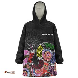 Australia Rainbow Serpent Aboriginal Custom Snug Hoodie - Dreamtime Rainbow Serpent Featuring Dot Style Snug Hoodie