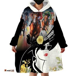 melbourne horse racing wearable blanket hoodie derby day