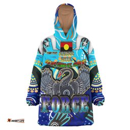 force rugby snug hoodie custom naidoc week get up stand up show up swan with aboriginal patterns oodie blanket