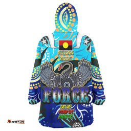 force rugby snug hoodie custom naidoc week get up stand up show up swan with aboriginal patterns oodie blanket