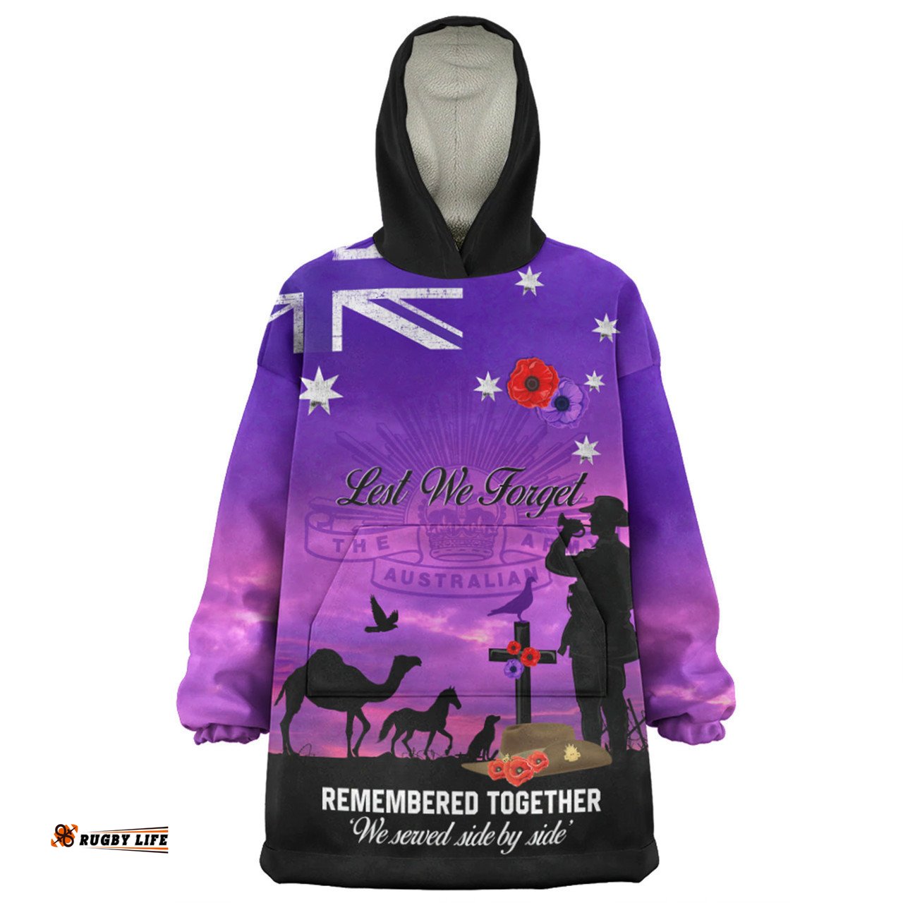 Australia Anzac Day Snug Hoodie - Anzac Day We Served Side By Side Snug Hoodie