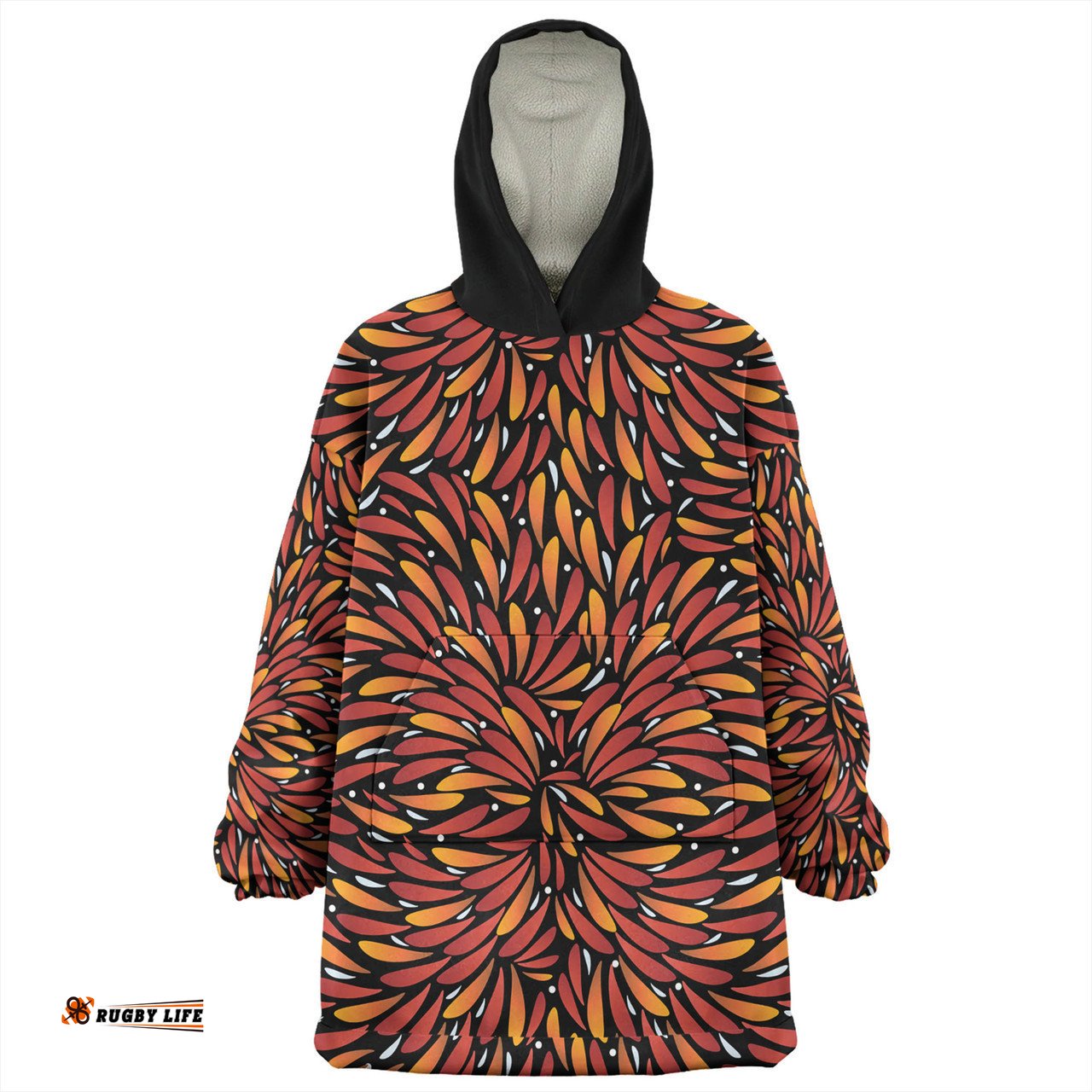 Australia Aboriginal Snug Hoodie - Aboriginal Bush Leaves Seamless Texture Snug Hoodie