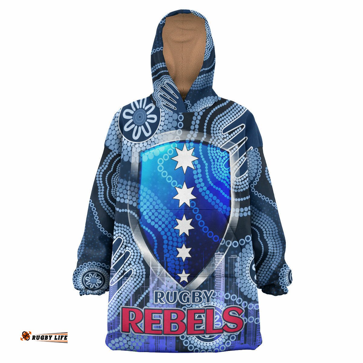 rebels rugby snug hoodie custom melbourne aboriginal style oodie blanket