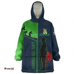 Canberra Raiders Snug Hoodie - Anzac Day Lest We Forget Poppy