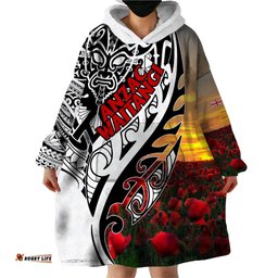 personalised new zealand waitangi and anzac day wearable blanket hoodie