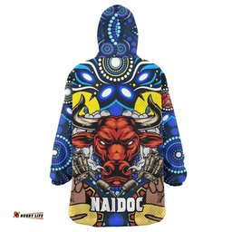 North Queensland Cowboys Naidoc Custom Snug Hoodie - Aboriginal Inspired Dot Painting Style Oodie Blanket