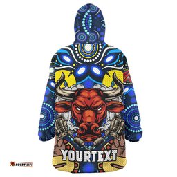 North Queensland Cowboys Naidoc Custom Snug Hoodie - Aboriginal Inspired Dot Painting Style Oodie Blanket