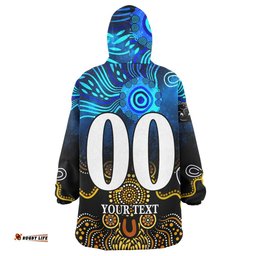 panthers rugby snug hoodie custom panthers rugby champions with aboriginal dot painting art player and number oodie blanket