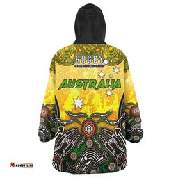 australian rugby sevens mens squad snug hoodie custom australia coat of arms aboriginal culture personalised player and number snug hoodie