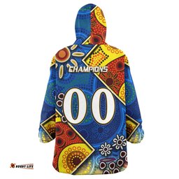 eels rugby snug hoodie custom eels rugby ball with aboriginal art personalised player and number oodie blanket