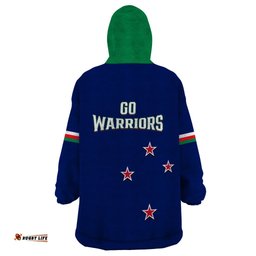 warriors rugby wearable blanket hoodie new zealand sporty blue style