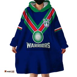 warriors rugby wearable blanket hoodie new zealand sporty blue style