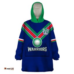 warriors rugby wearable blanket hoodie new zealand sporty blue style