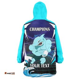 sharks rugby snug hoodie custom final series champions sharks rugby league player and number oodie blanket