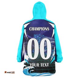 sharks rugby snug hoodie custom final series champions sharks rugby league player and number oodie blanket