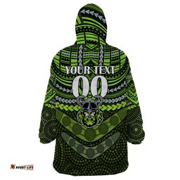 custom raiders rugby wearable blanket hoodie polynesian and aboriginal special version