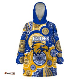 custom personalised and number eagles afl wearable blanket hoodie aboriginal patterns