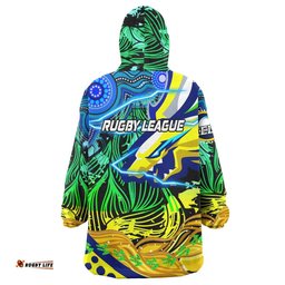 eels rugby snug hoodie custom paramata electric eels with aboriginal dot painting player and number oodie blanket