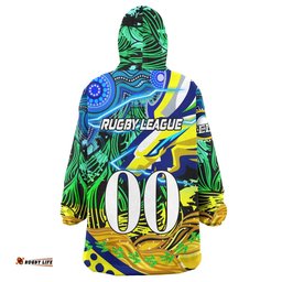 eels rugby snug hoodie custom paramata electric eels with aboriginal dot painting player and number oodie blanket