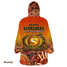 perth scorchers champions wearable blanket hoodie lizard indigenous aboriginal
