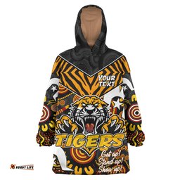 tigers rugby snug hoodie custom tiger rugby aboriginal pattern naidoc week snug hoodie