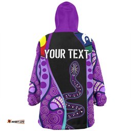 Australia Aboriginal Custom Snug Hoodie - Purple Indigenous Rainbow Serpent Inspired Snug Hoodie