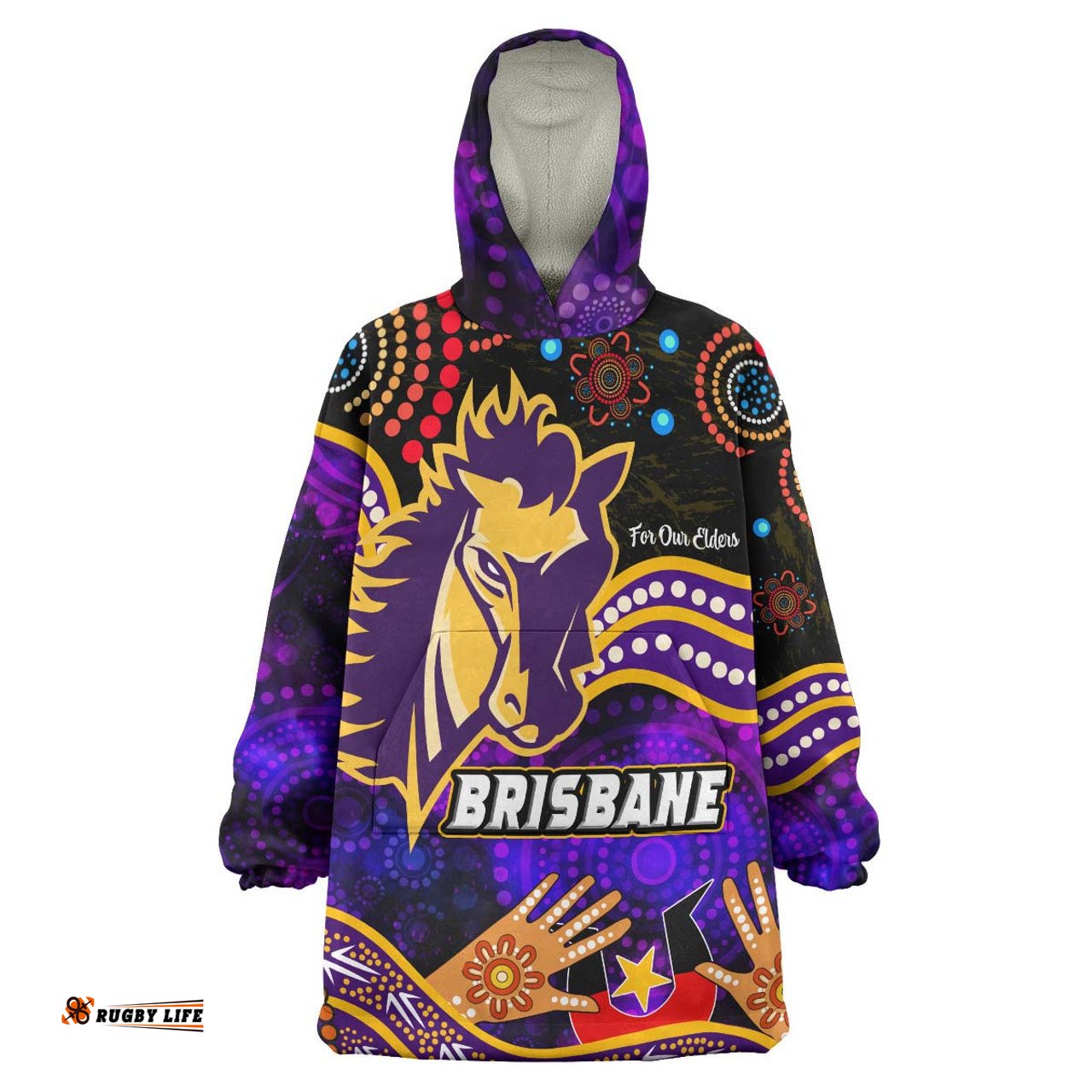 Brisbane Broncos Naidoc Week Custom Snug Hoodie - Australia Naidoc Week and Torres Strait Islander Oodie Blanket