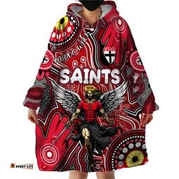 personalised naidoc week 2024 st kilda saints wearable blanket hoodie australian aboriginal hand painting dt02