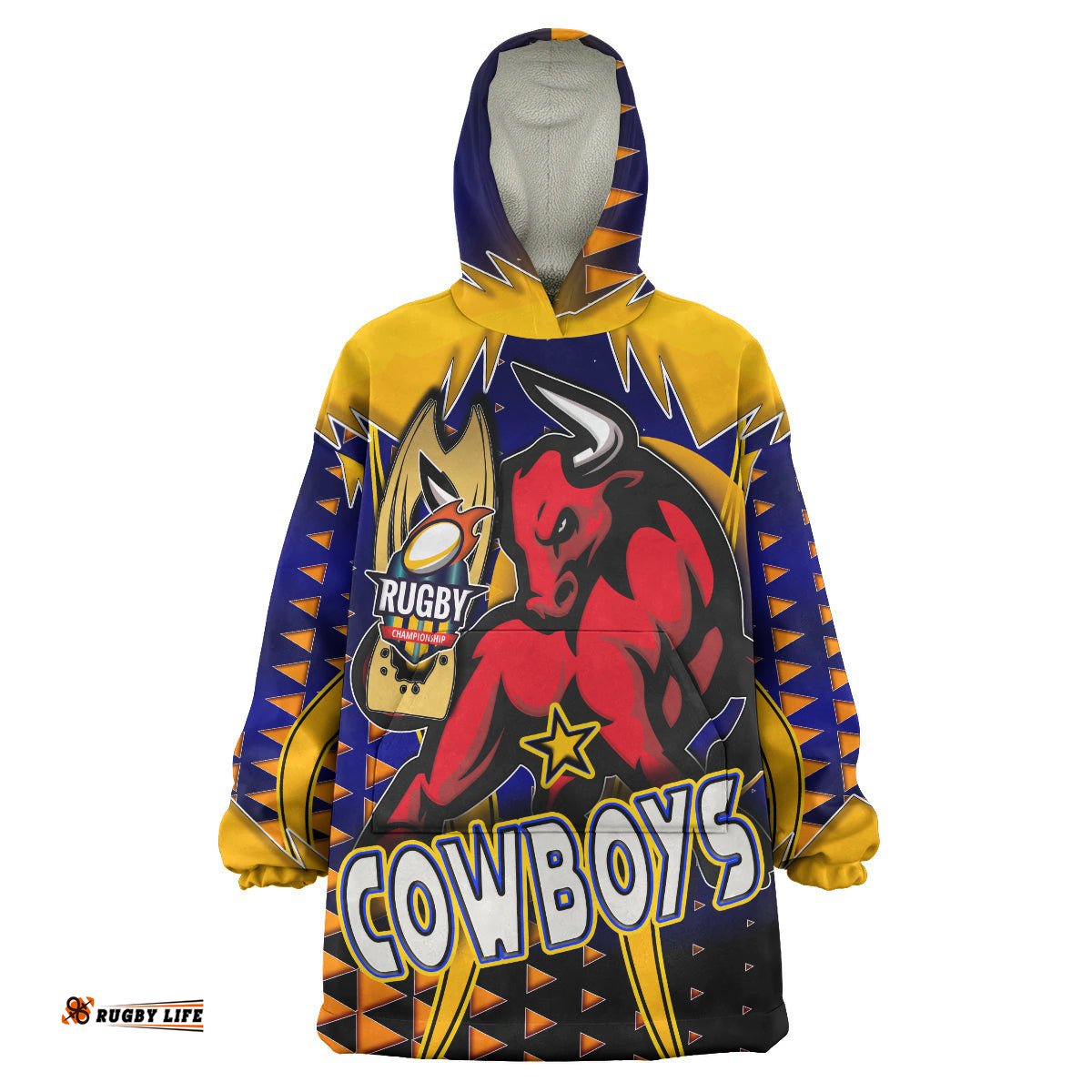cowboys rugby snug hoodie custom bull rugby cup final series champions sport style personalised player and number oodie blanket