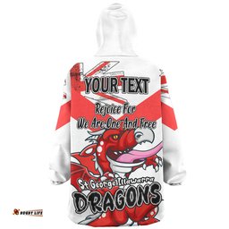 St. George Illawarra Dragons Snug Hoodie - Happy Australia Day We Are One And Free