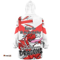 St. George Illawarra Dragons Snug Hoodie - Happy Australia Day We Are One And Free