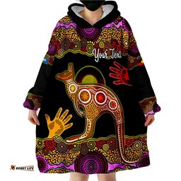 custom personalised naidoc kangaroo australia wearable blanket hoodie