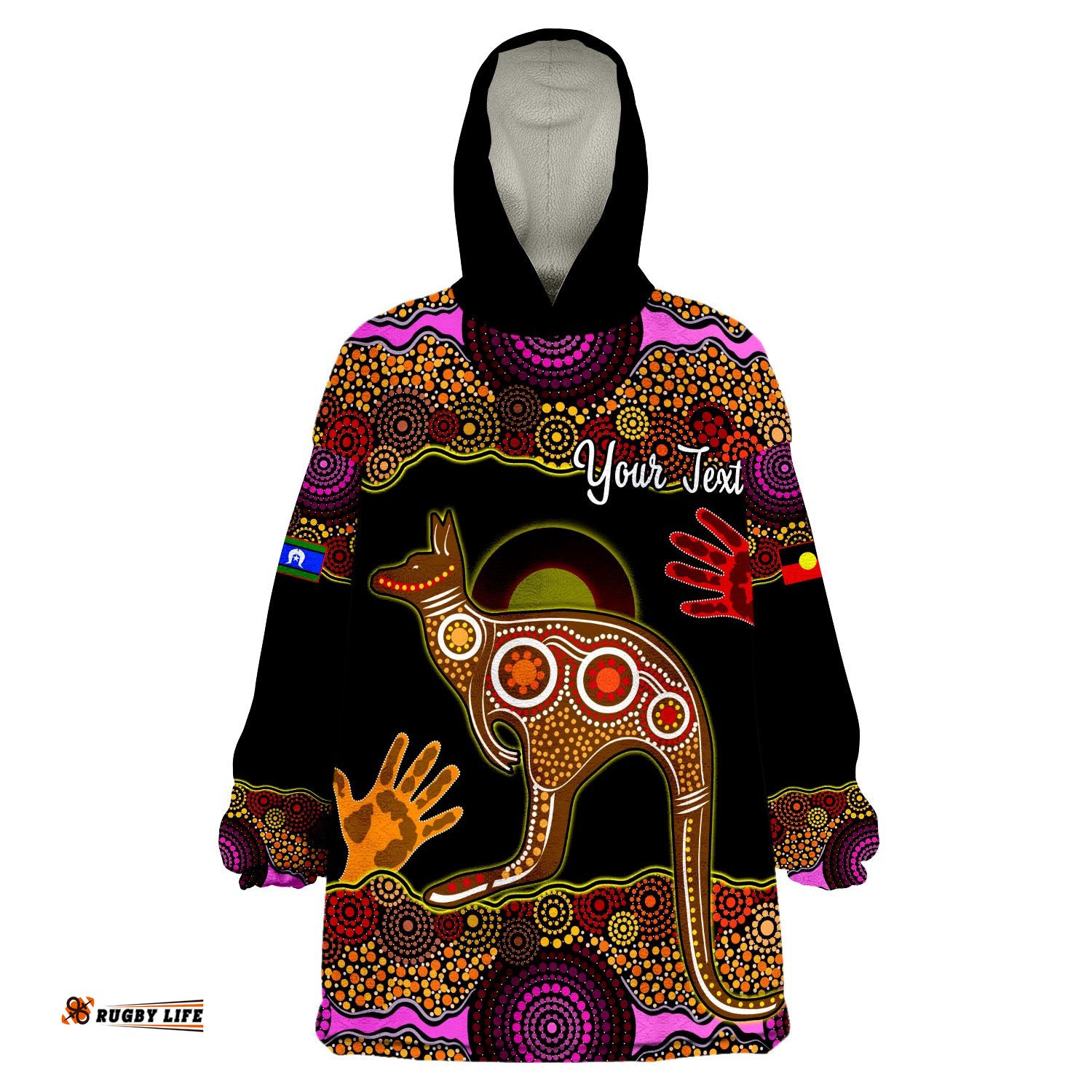 custom personalised naidoc kangaroo australia wearable blanket hoodie